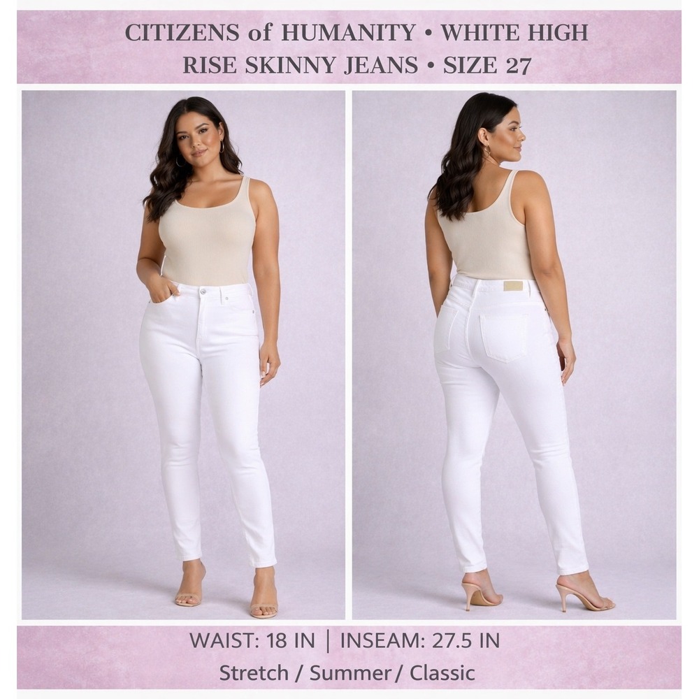 Citizens of Humanity White High Rise Skinny Jeans Size 27 Stretch Denim Pants